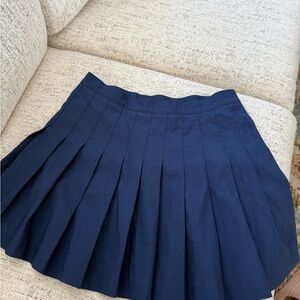 Prince Navy A-Line Pleated Skirt